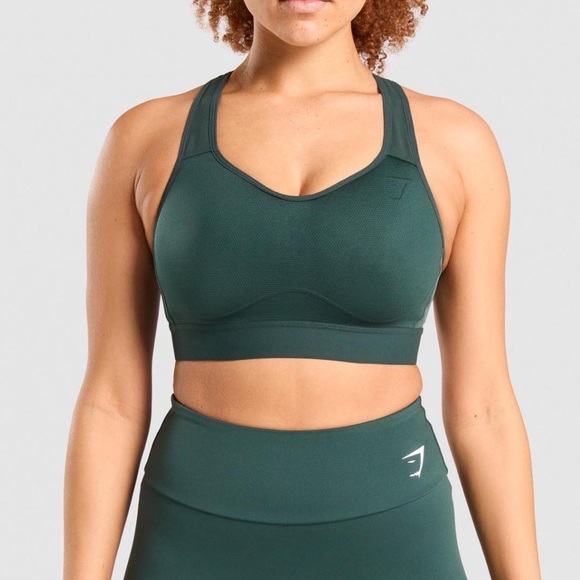 Gymshark Lightweight High Support Sports Bra Forest Green - Picture 1 of 5
